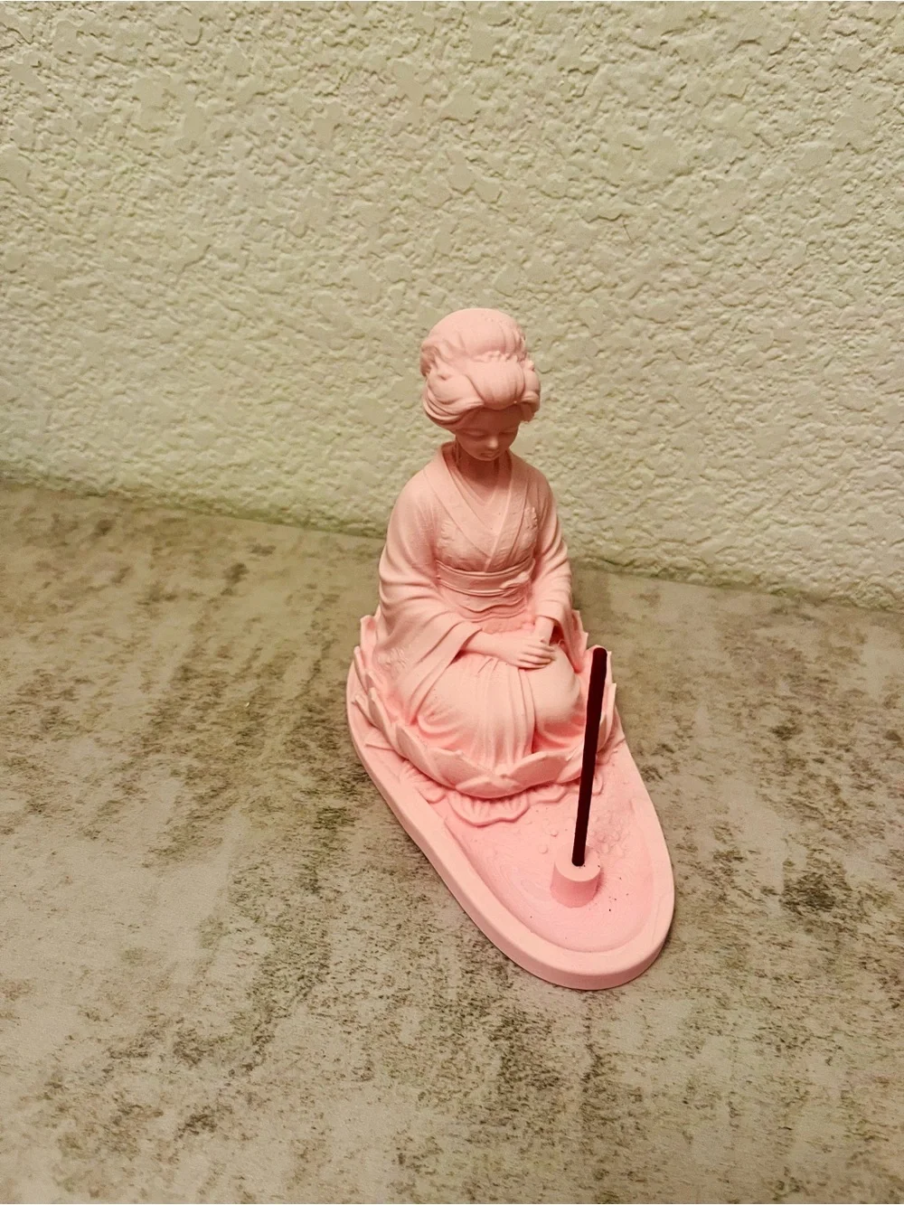 Pink Ceramic Geisha Incense Holder - Elegant Home Accent
